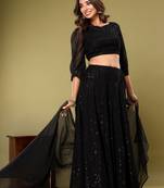 EMBROIDERED LEHENGA WITH STITCHED BLOUSE AND DUPATTA