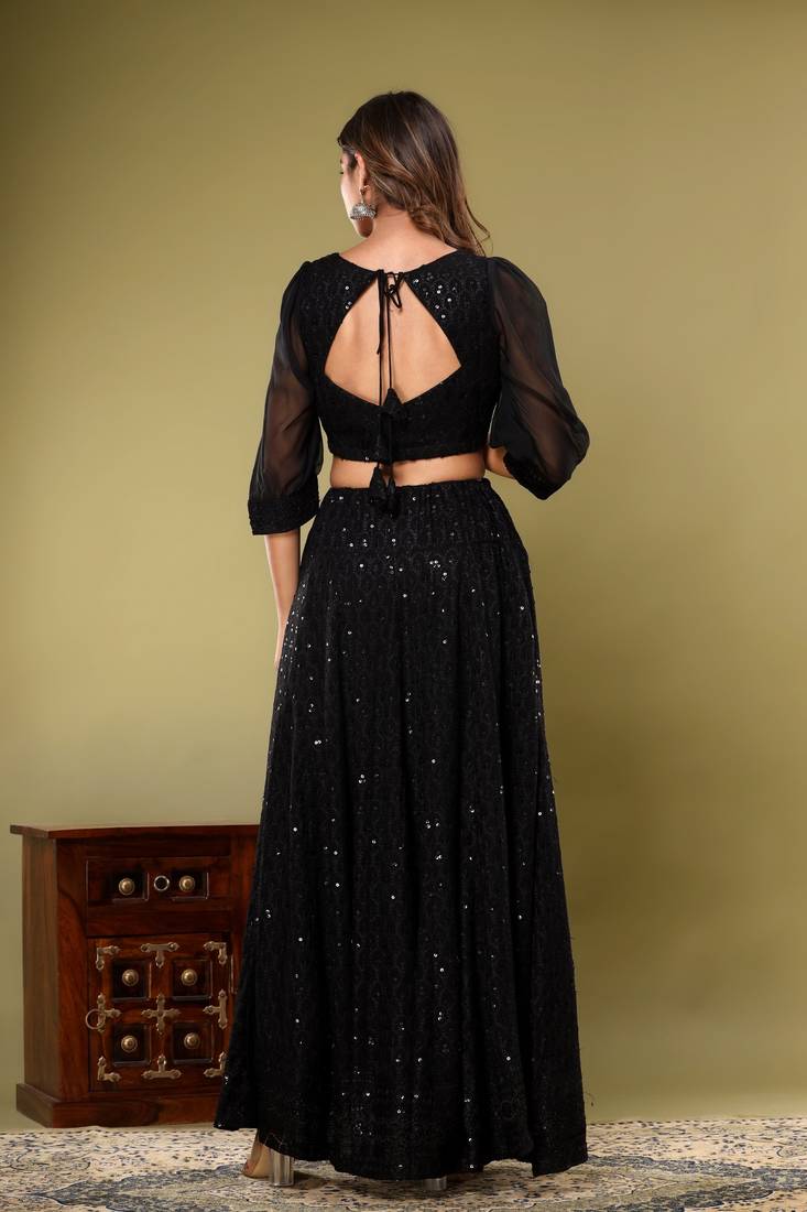 EMBROIDERED LEHENGA WITH STITCHED BLOUSE AND DUPATTA