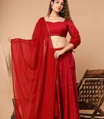 EMBROIDERED LEHENGA WITH STITCHED BLOUSE AND DUPATTA