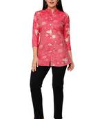 Muslin rayon cotton print with foil short kurtis top