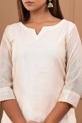 BEIGE CHANDERI SUIT SET 5