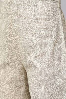 Women yellow printed pure cotton  stiched a-line kurta palazzo suit set 4