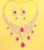 Beautiful American Diamond Ruby Necklace Set