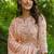 Women orange embroidered pure cotton  stiched straight kurta palazzo suit set