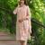 Women orange embroidered pure cotton  stiched straight kurta palazzo suit set