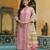 Women pink printed pure cotton  stiched straight kurta palazzo suit set