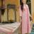 Women pink printed pure cotton  stiched straight kurta palazzo suit set