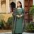 Women green printed rayon stiched straight kurta trousers suit set