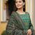 Women green printed rayon stiched straight kurta trousers suit set