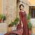 Women orange printed rayon stiched straight kurta trousers suit set