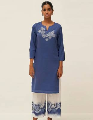 Blue and white cotton co-ord set 1