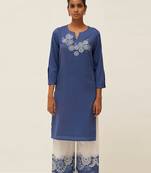 Blue and white cotton co-ord set