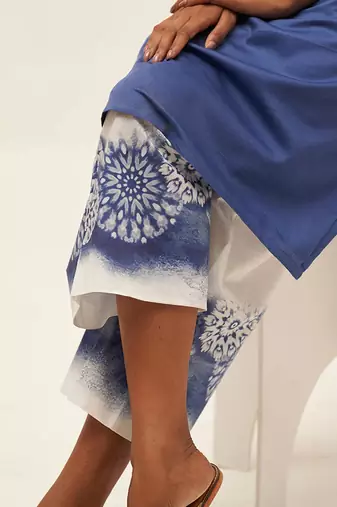 Blue and white cotton co-ord set