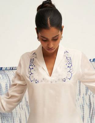 White embroidered salwar suit 2