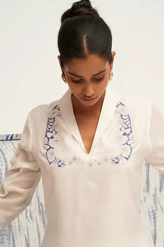 White embroidered salwar suit