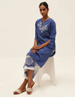 Blue and white cotton co-ord set 4