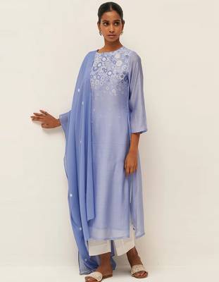 Lavender floral print salwar suit 1