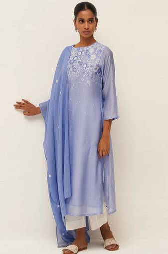 Lavender floral print salwar suit