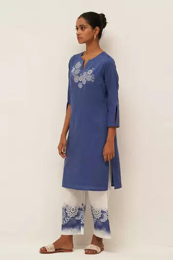 Blue and white cotton co-ord set