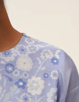 Lavender floral print salwar suit 2