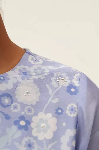 Lavender floral print salwar suit