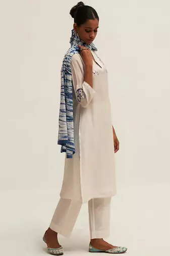 White embroidered salwar suit