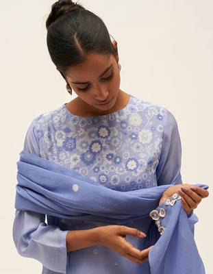 Lavender floral print salwar suit 3