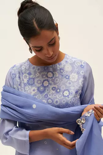 Lavender floral print salwar suit