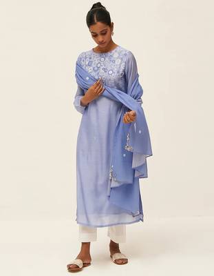 Lavender floral print salwar suit 4
