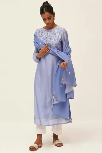 Lavender floral print salwar suit
