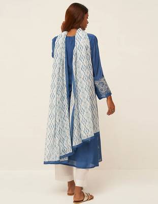 Blue and white embroidered salwar suit 4