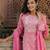 Women pink embroidered pure cotton  stiched straight kurta salwar suit set