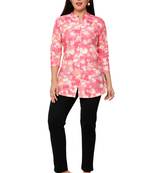 Muslin rayon cotton print with foil short kurtis top