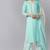 Women green printed polyester stiched straight kurta palazzo suit set