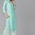 Women green printed polyester stiched straight kurta palazzo suit set