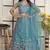 Firoji Turquoise Butter Net Sequins Embroidered Designer Lehenga Choli
