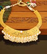 Designer gold plated pearl necklace