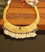 Designer gold plated pearl necklace