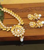 Designer gold plated peacock necklace set