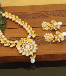 Designer gold plated peacock necklace set