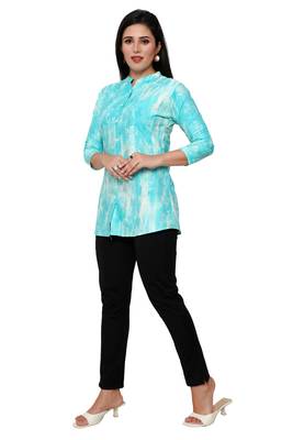 Muslin rayon cotton print with foil short kurtis top 3