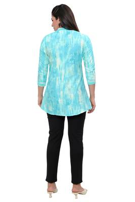 Muslin rayon cotton print with foil short kurtis top 5