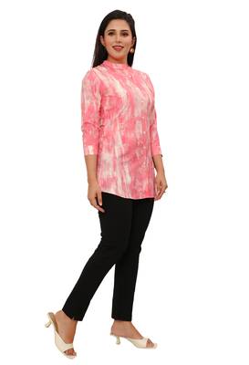 Muslin rayon cotton print with foil short kurtis top 4