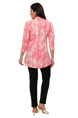 Muslin rayon cotton print with foil short kurtis top 5