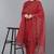 Women red embroidered poly silk stiched straight kurta trousers suit set