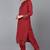 Women red embroidered poly silk stiched straight kurta trousers suit set