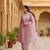 women lavender poly silk ethnic motifs embroidered straight kurta trouser with dupatta
