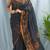 Black and copper  jamdani jerry print cotton silk saree  for womens and girls