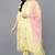 Women yellow embroidered poly silk stiched straight kurta trousers suit set