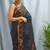Black and copper  jamdani jerry print cotton silk saree  for womens and girls